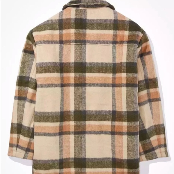 ae oversized plaid button up jacket